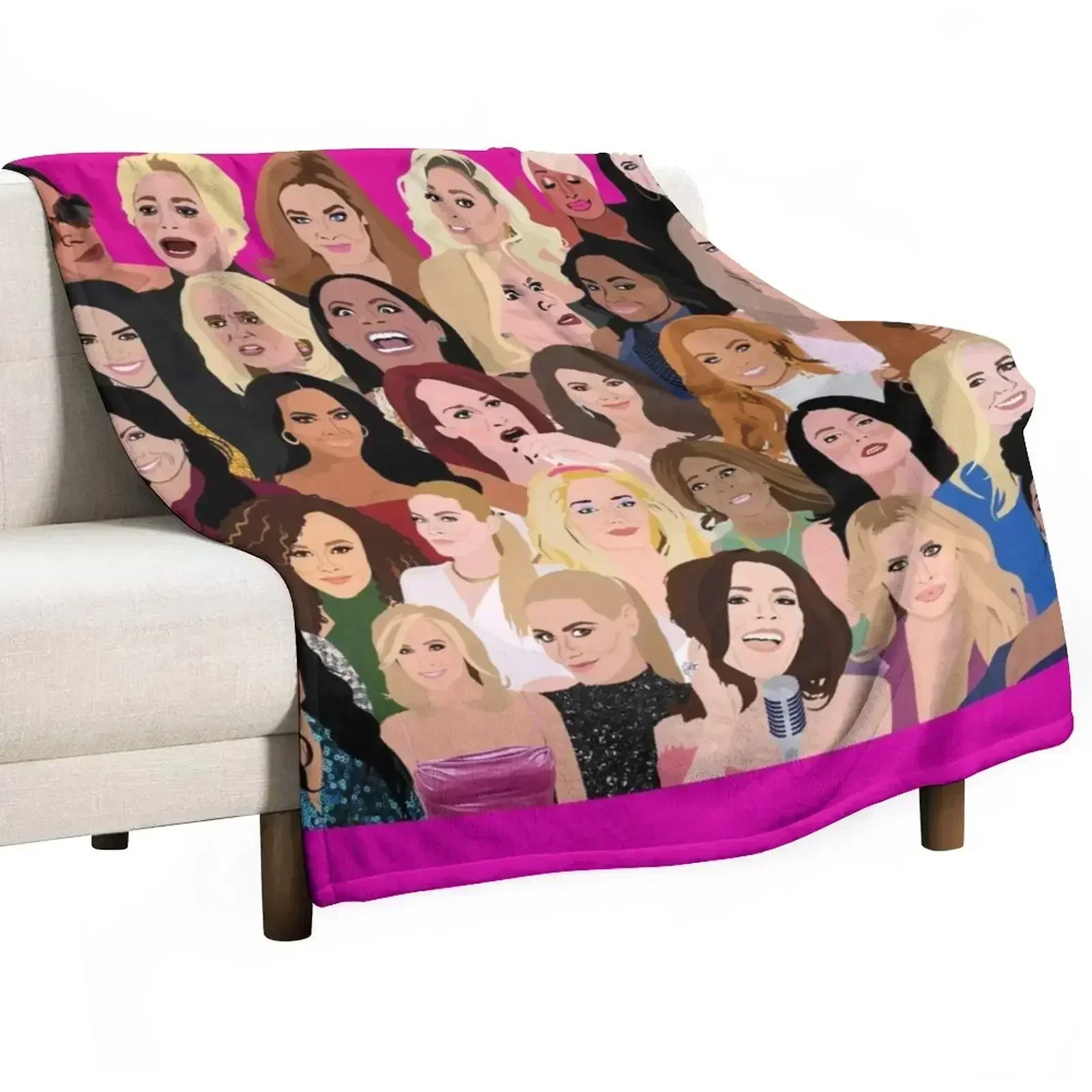 Real Housewives Montage (RHONY, RHOBH, RHOA, RHONJ, RHOP, RHOC, RHOSLC, RHOD, VPR) Cobertor decorativo