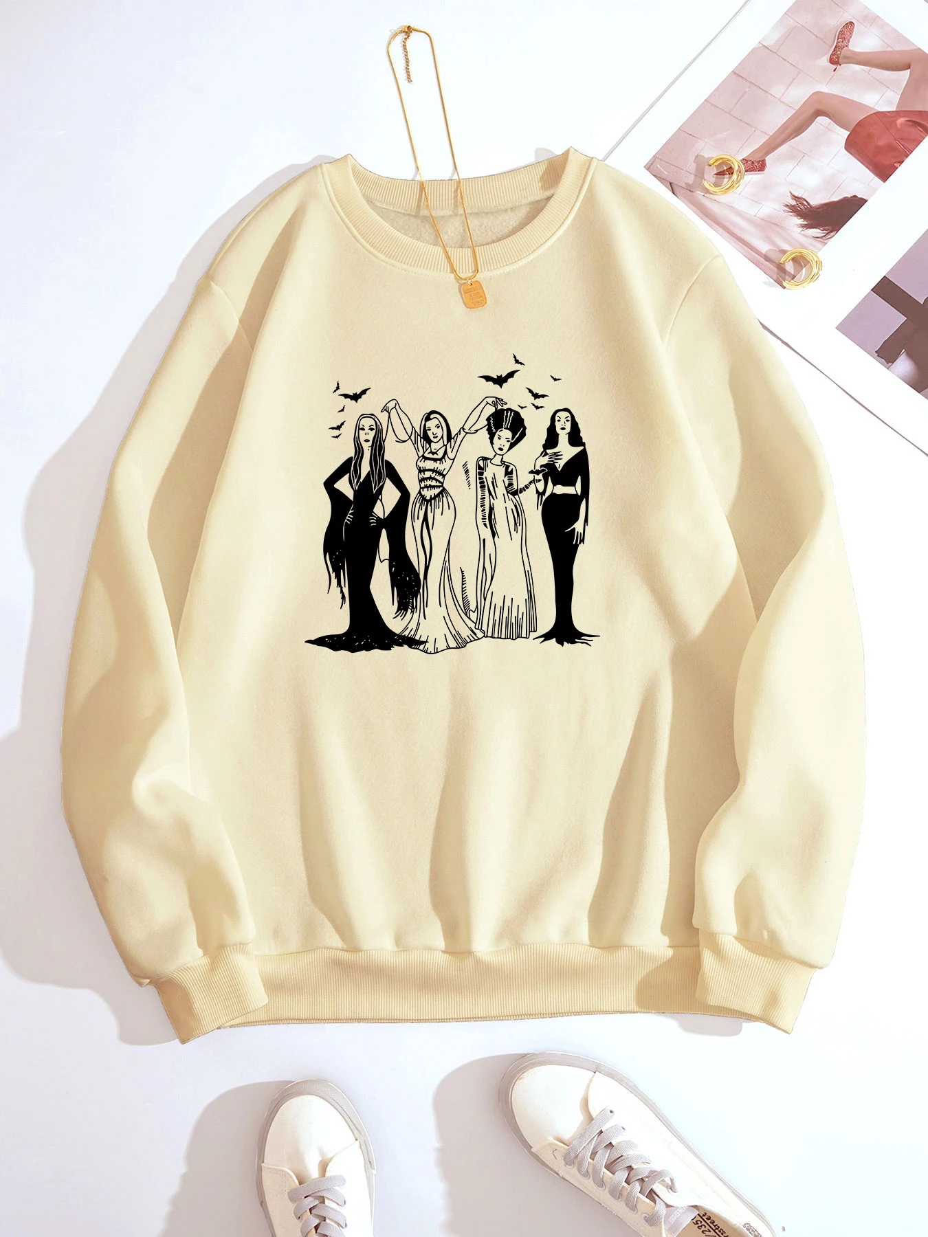 Frau Sweatshirt alle Heiligen Tag Mode Harajuku Street Style Frau Fleece Sweatshirt