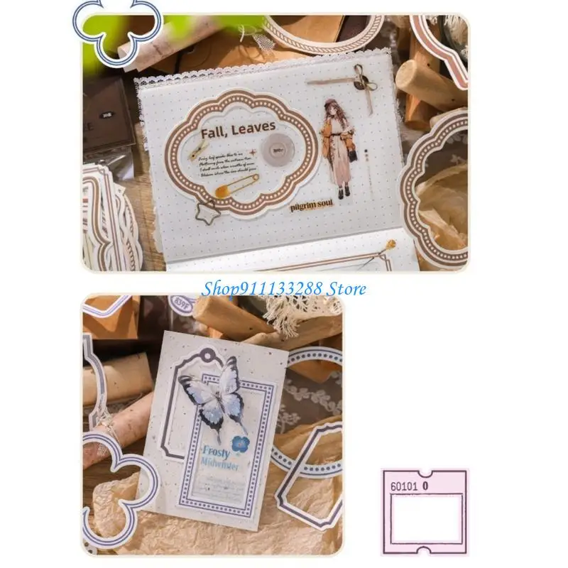 G88D 30 Pcs Retro Scrapbook Frames Vintage Picture Frame Scrapbooking Supply for Card