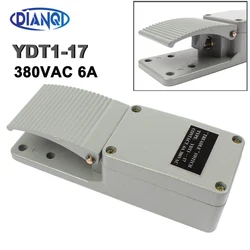 YDT1-17 Foot Switch Pedal Switch 380V 6A Aluminum Shell Silver Contact Point Electrical Push Button Industrial Tool