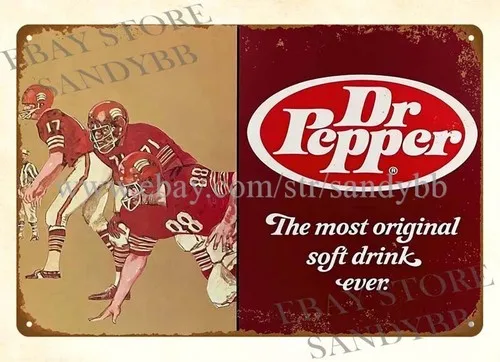 Dr.Pepper Football soft drink metal tin sign hanging wall art