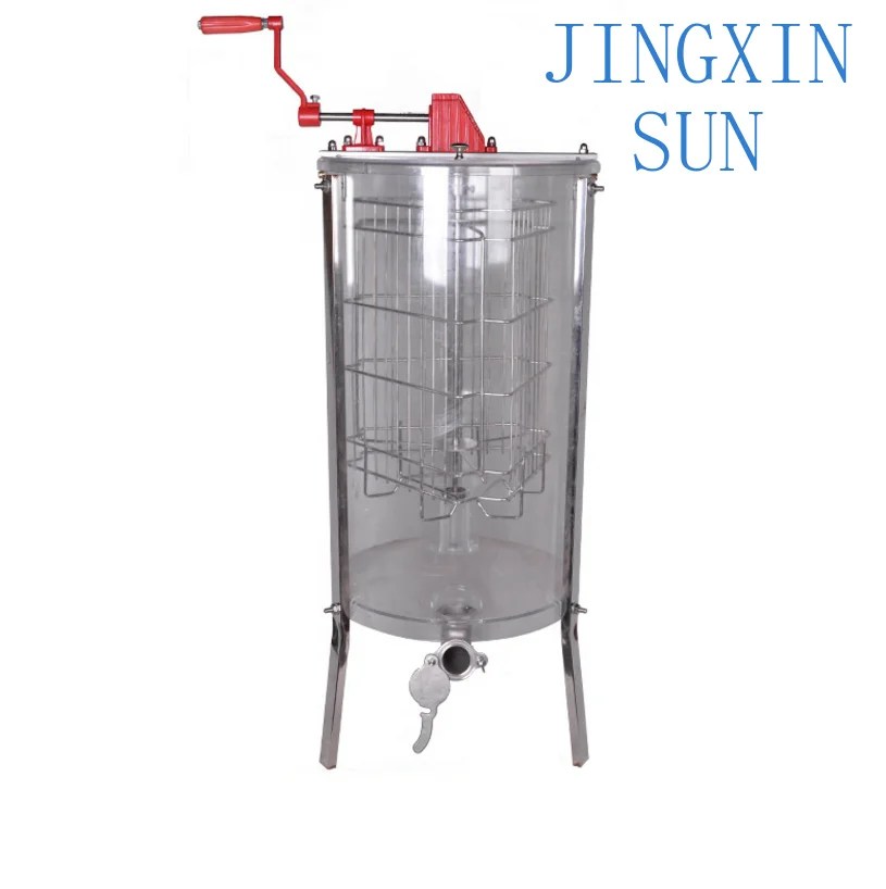 Manual Honey Extractor for Organic Glass Stainless Steel 3 Frame Beekeeping Equipment with Honey Gate for Langstroth Dadant