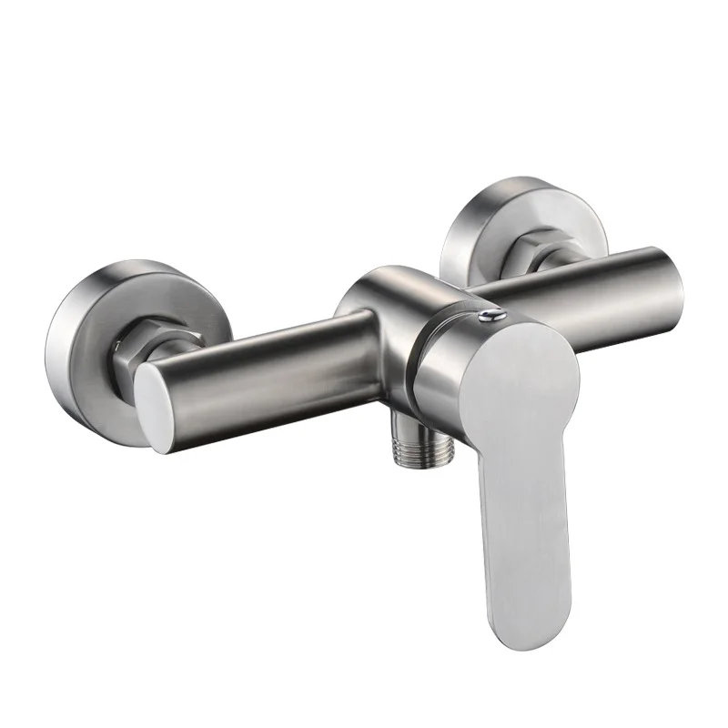 

304 Stainless Steel Wall Mounted Hot and Cold Mixing Valve Showerhead Faucet