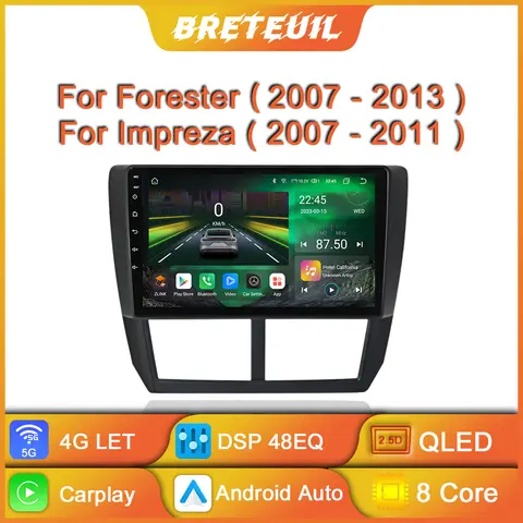 Subaru Forester 3 2007 2008 2009 2010 2011 2012 2013 Impreza 2007 2008 2009 2010 2011 차량 라디오 안드로이드 멀티미디어 비디오 플레이어 GPS 내비게이션 Carpay 터치 스크린 자동 스테레오