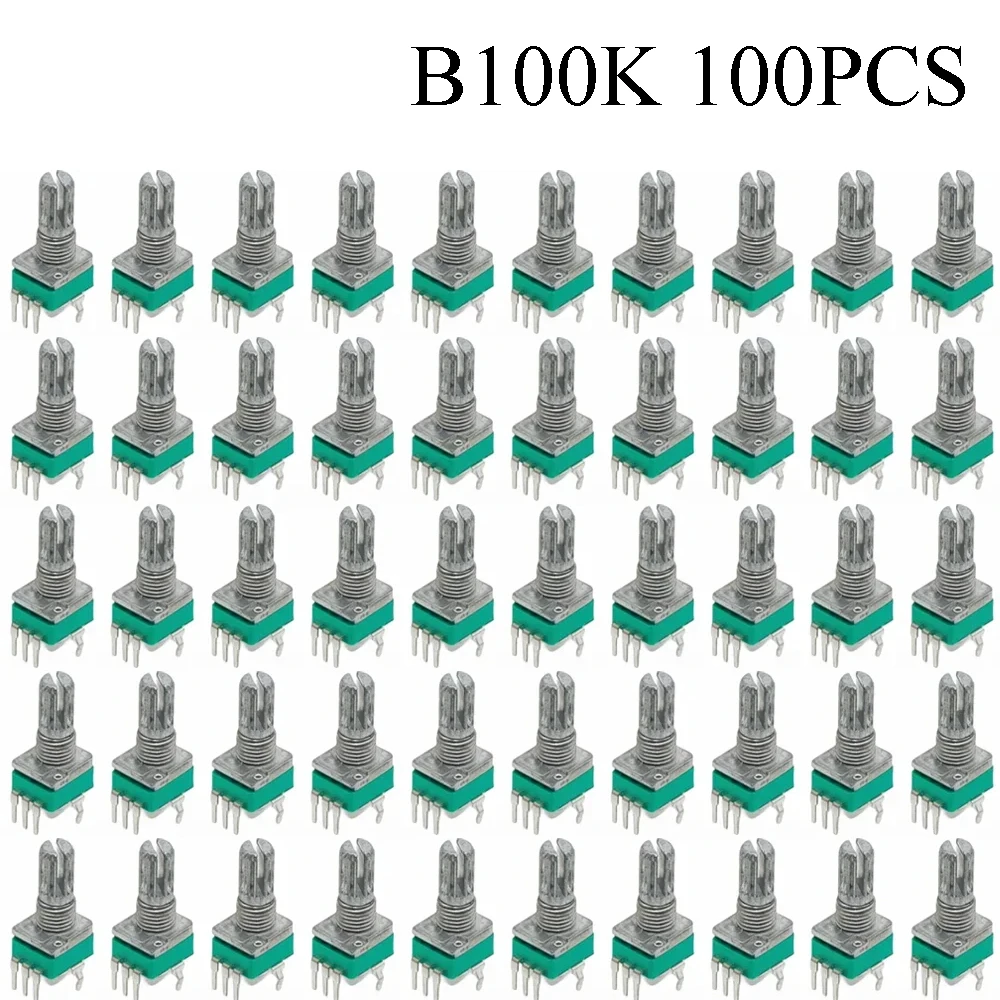 100PCS RK097 Präzision Linear Potentiometer Vertikale Single Link Schaft 15mm D achse B2K B10K B20K B50K B100K B500K B1M