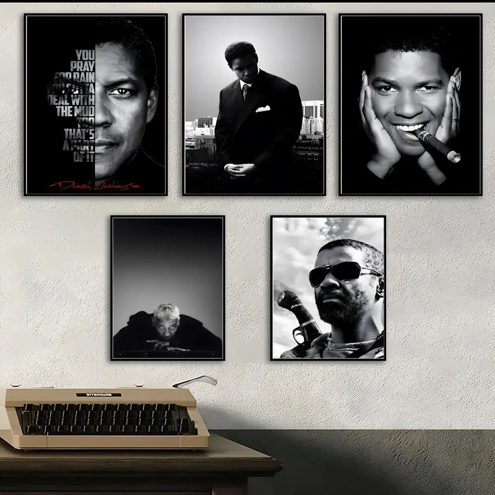 Celebrity D-Denzel W-Washington Poster, Wandkunstdruck, geeignet für Wohnzimmer, Schlafzimmer, Bar, Salon, Heimdekoration, Geschenk