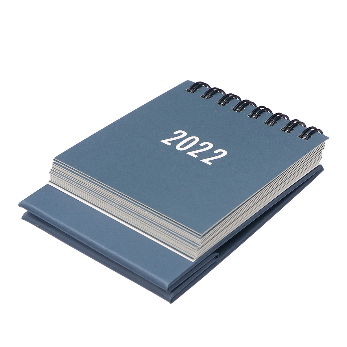 

Mini 2021 Desktop Calendar Foldable Coil Design Smooth Premium Paper Portable Office School Home Decor Memo Gift Grey