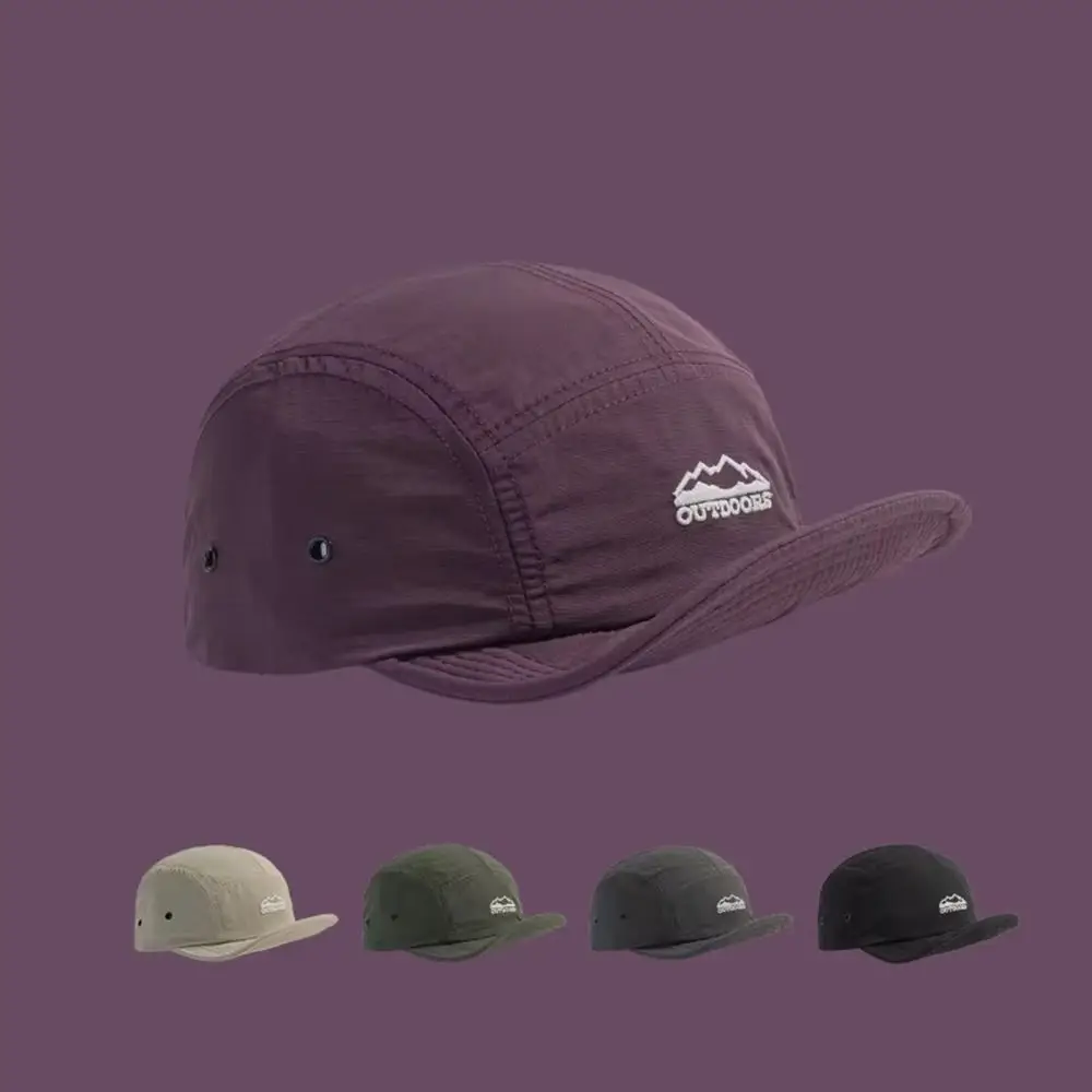 New Breathable Baseball Cap Quick-drying Short Brim Hip-hop Caps Sun Protection Adjustable Camping 5-sided Hat Outdoor
