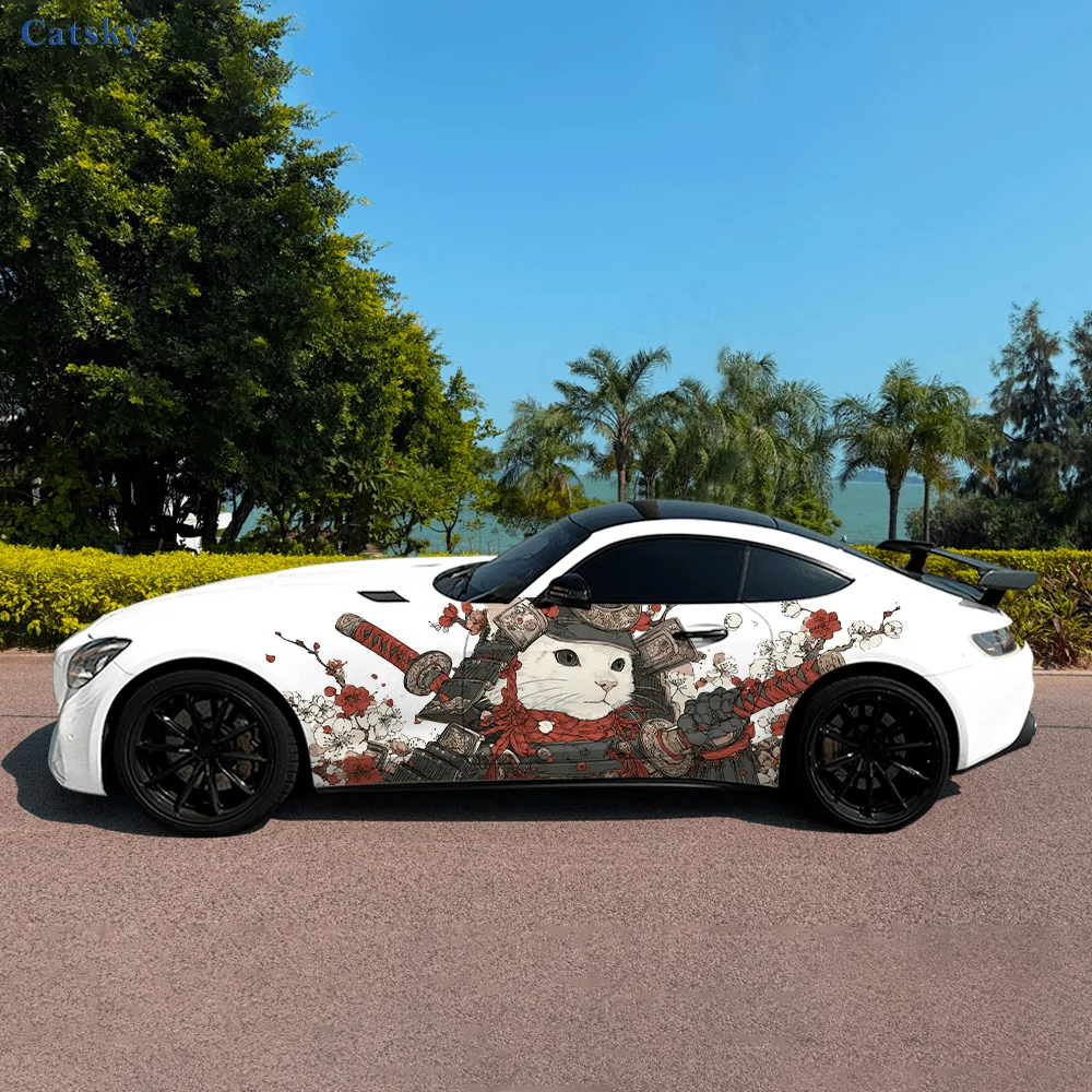 

Cat Armored Warrior Car Side Sticker Decoration, PVC Waterproof Scratch Resistant Decal, Car Protection, Auto Accessories Gift