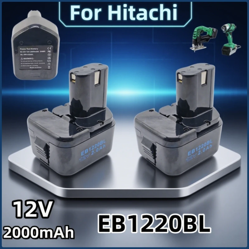 Batería de repuesto de 12V 2Ah para taladro inalámbrico Hitachi EB1220BL EB1214S CD4D DH15DV C5D WR12DMR 324360, batería para herramientas Hitachi 🛒