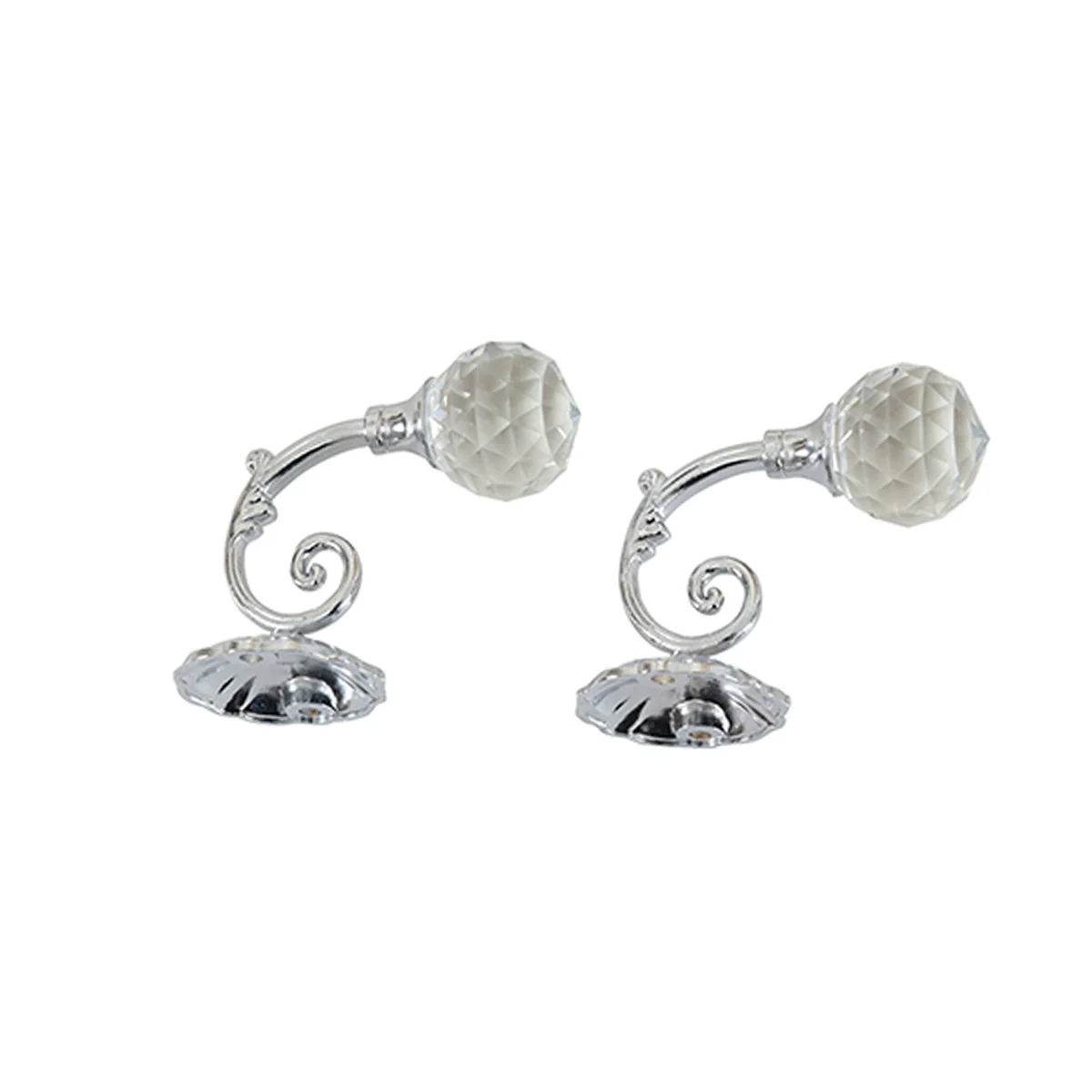 2 قطعة خمر كريستال الكرة الستار السنانير فضي رمادي الثقيلة إكسسوارات ديكور منزلي شماعة للمنشفة #3