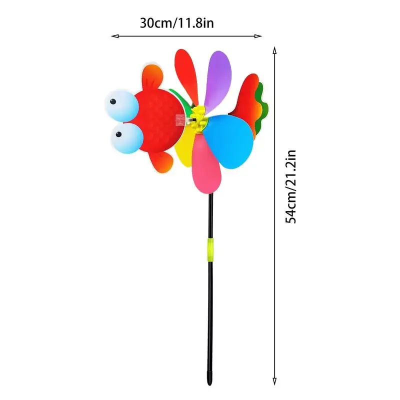 Kolorowy wiatraczek ogrodowy kreskówka zwierzęcy wiatrak 3D dekoracja do przydomowego ogrodu wiatraczek wirować wystrój ogrodu zabawka dla dzieci na
