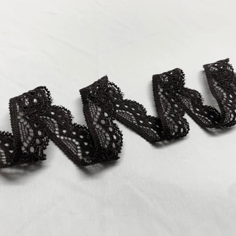 1.5cm White Embroidered Lace Fabric 5 Yards Crafts Ribbon Trim Collar Black Elastic Laces Bra Panty Clothes Accessories Sewing