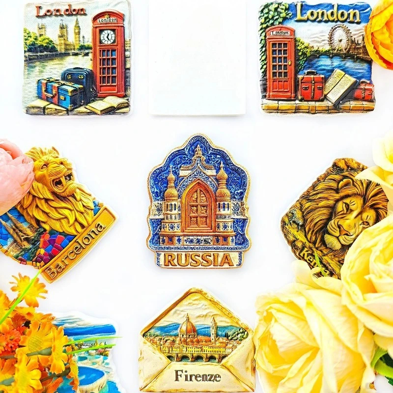 Russian Stained Glass Fridge Magnet - 3D Orthodox Church Souvenir Byzantine Art Decor Unique Eurasian Gift