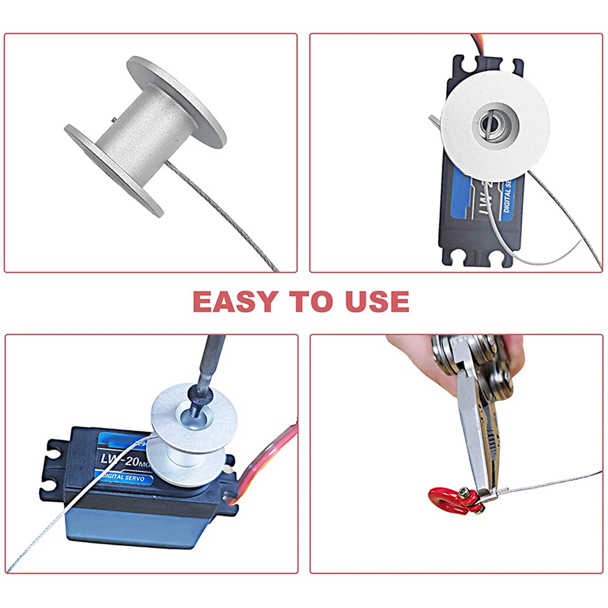 A64E 2PCS 25T Steering Gear Servo Winch Wheel Drum for 1/10 RC Crawler Car Traxxas TRX4 Axial SCX10 90046 D90 D110 Tamiya