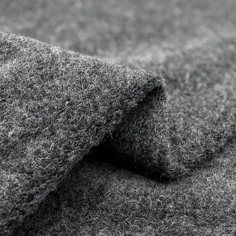 2 Yards Imported Solid Dark Gray Soft Stretchy Knitted Wool Cashmere Fabric for Autumn and Winter Clothing