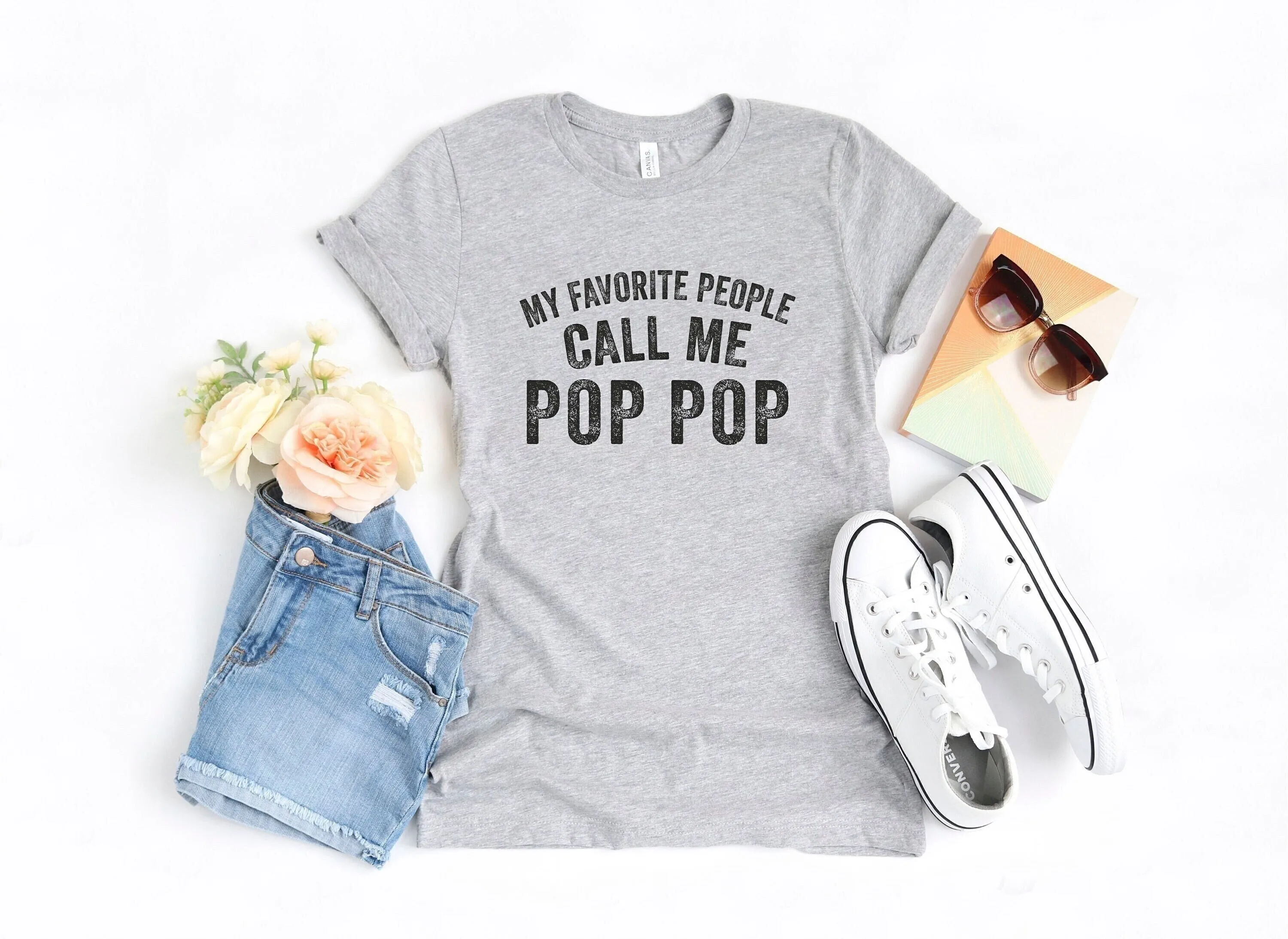 My Favorite People Call Me Pop T Shirt Fathers Day Funny Men Grandpa Pops For Grandpalife