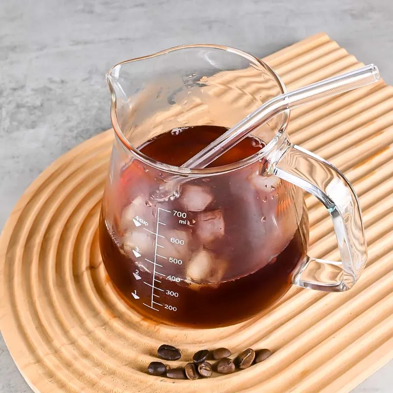 New High Borosilicate 700ml  Glass Pour Over Coffee Pot and Tea Pots Set Sharing Pot