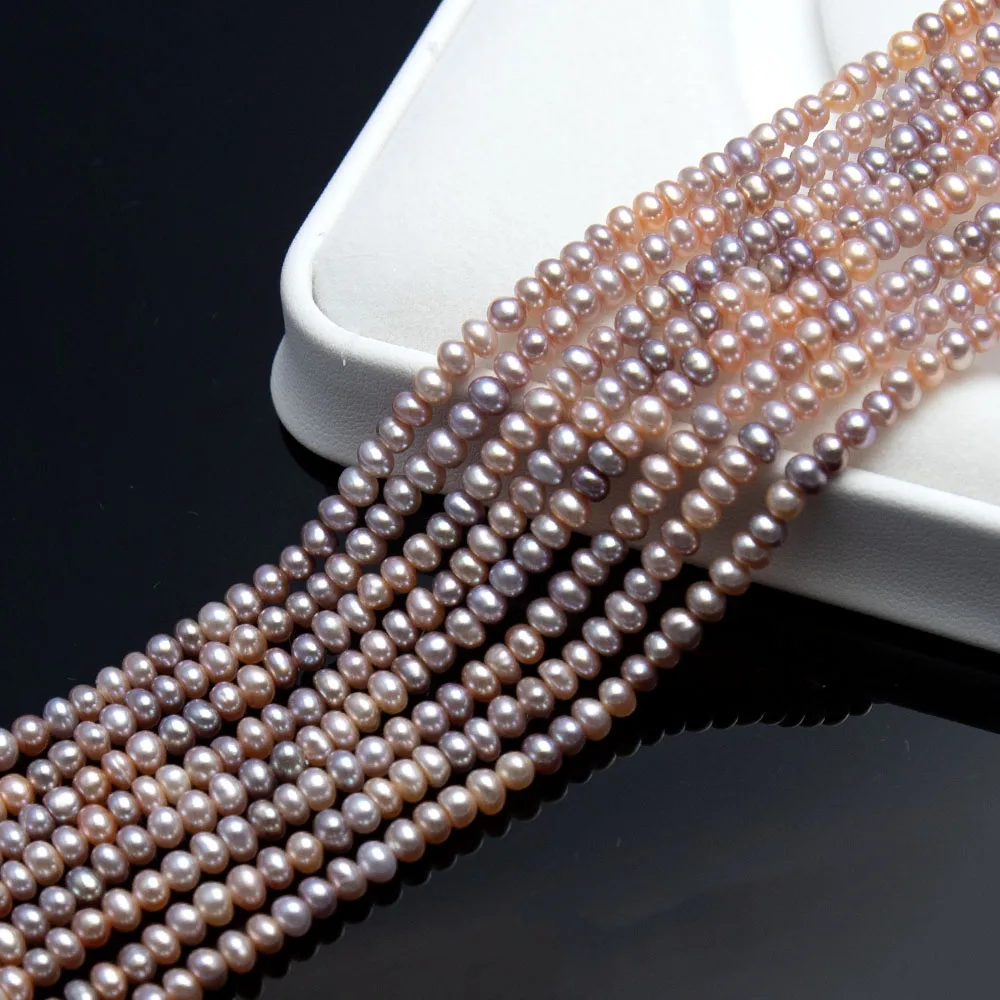 

4-5 мм бусины из натурального пресноводного жемчуга, сплюснутые красочные свободные бусины-разделители для изготовления ювелирных изделий своими руками, ожерелья, браслета