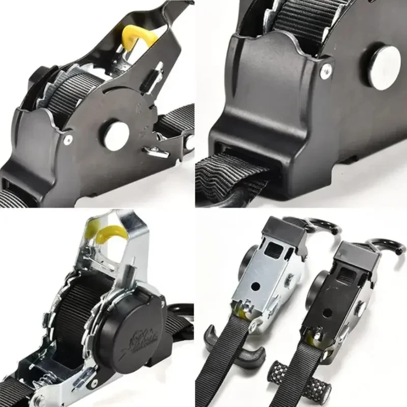 Retractable Ratchet Tie Down Straps 1,209lb Guaranteed Max Break Strength Autoretract Downs Use for Boat Securing Cargo New