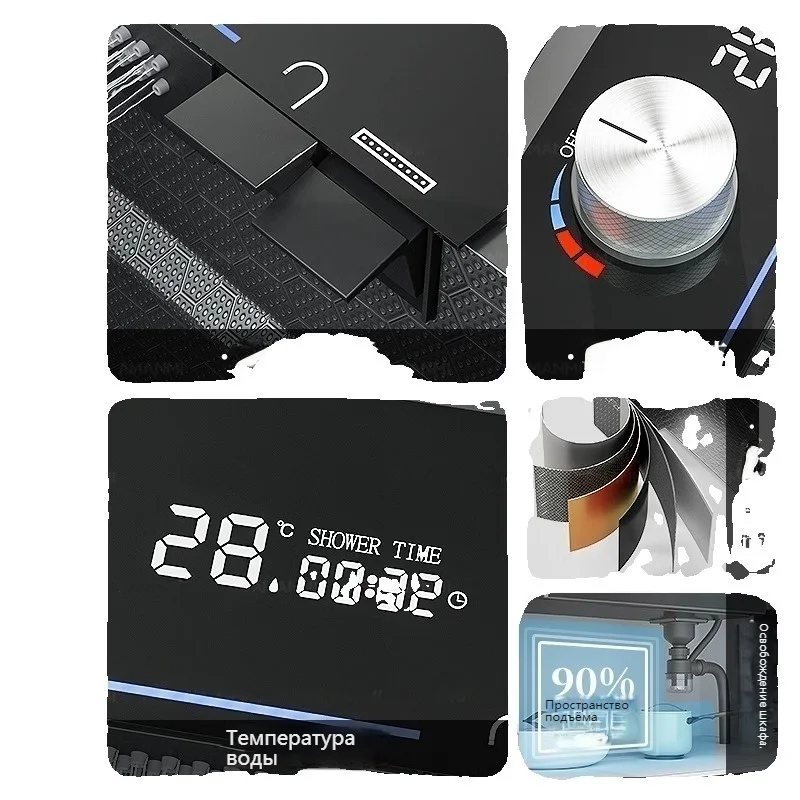 Kitchen Sink Stainless Steel Embossed  Large Single Slot Digital Display Waterfall Sink Multifunctional Dishwashing Sinks