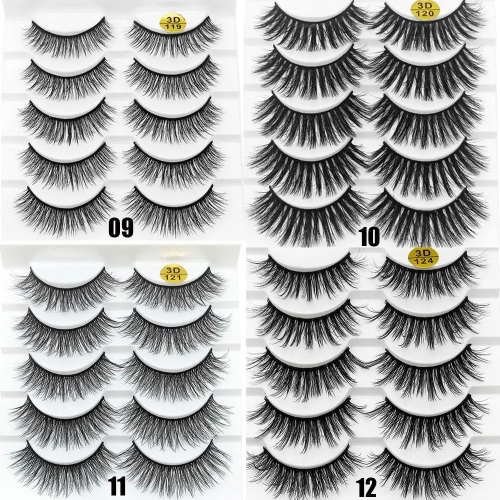 5 أزواج من SKONHED مكياج العيون الطبيعي Wispy متوهج الرموش الصناعية العين لاش تمديد تقاطعات ثلاثية الأبعاد شعر المنك الصناعي
