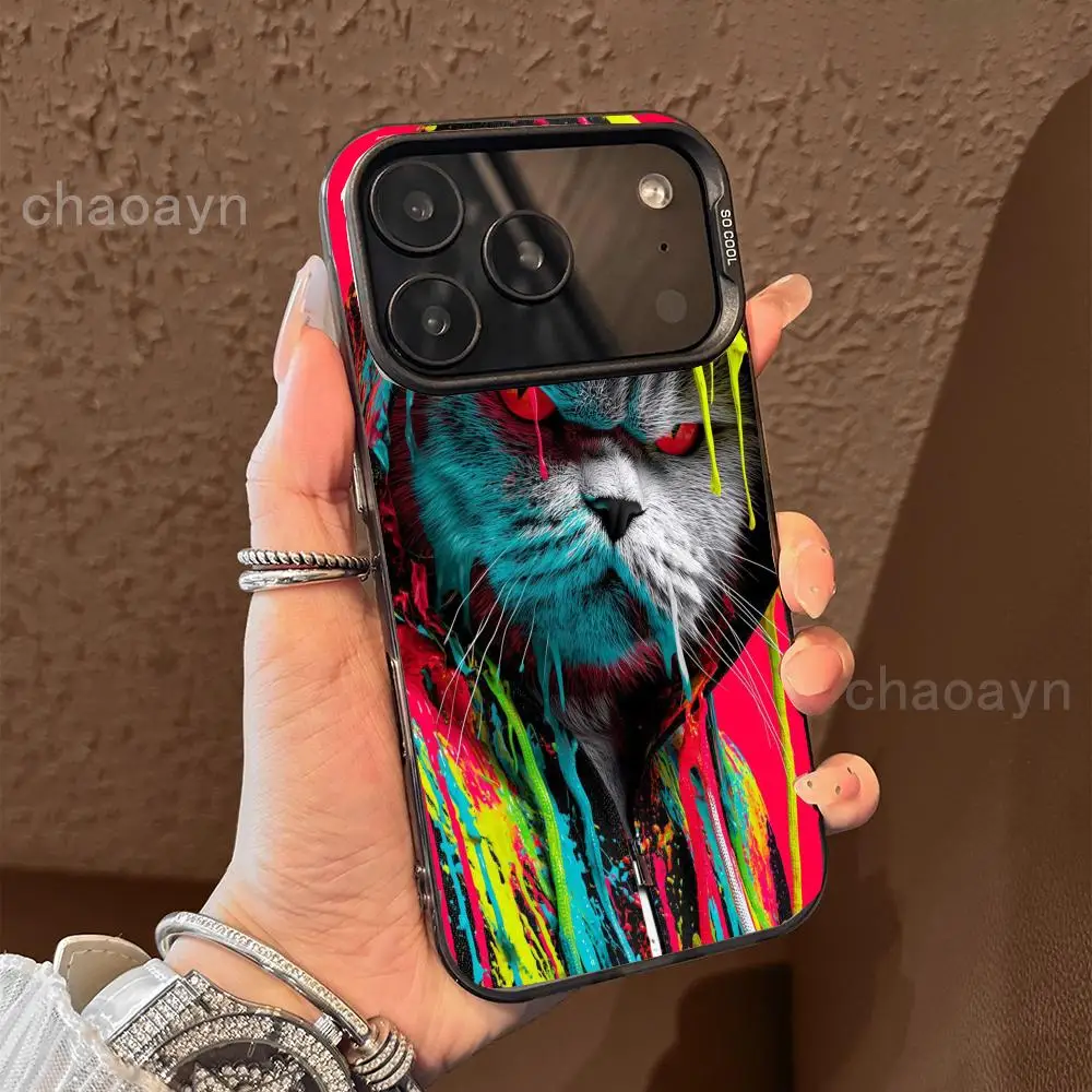

Painted cat Phone Case case for iPhone17 16 15 14 13 12 11 Pro/ Max/Plus shock-proof rear cover anti-fingerprint