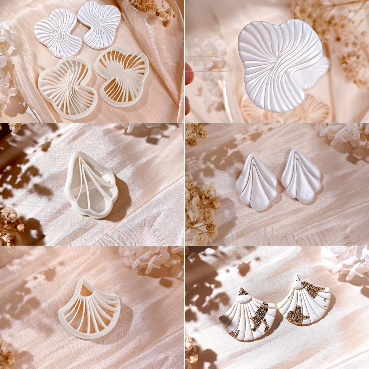 Geometrical/Sector/Curved Line Polymer Clay Cutters Plastic Clay Earring Cutter DIY Jewelry Mold Earring Making Accessories