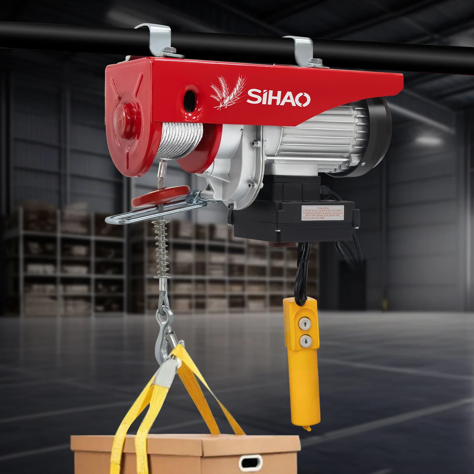 Elektrische Winde | SIHAO Elektrischer Hebekran mit Kabelloser/Kabelgebundener Steuerung 440LBS-2200LBS Tragbarer Elektrischer Hebekran Seilzugwinde für Boot Auto Garage Aufzug – Detail 2