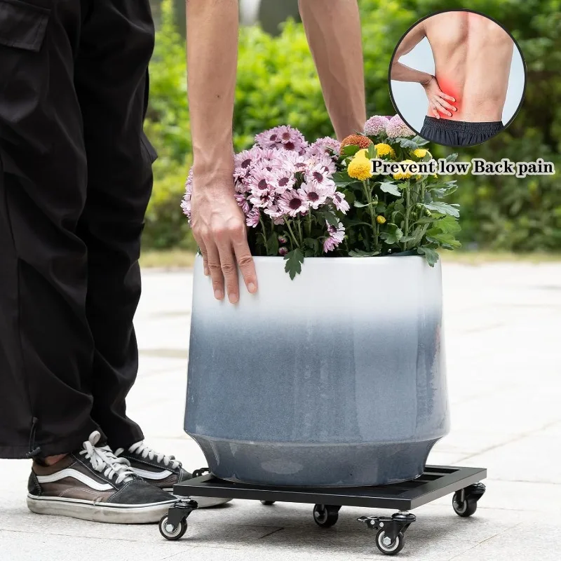 Heavy Duty Plant Cart with Wheel  Dolly for Indoor/Outdoor Plants - 500 lbs Capacity - Metal Planter Base Cart with Casters