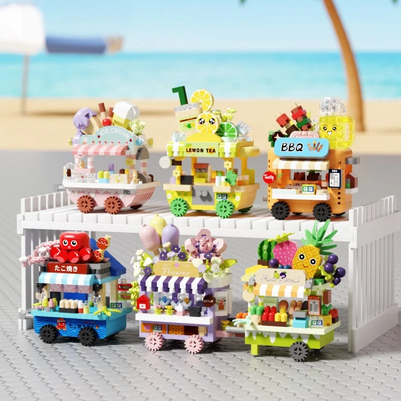 

Chibi-Style Cityscape Building Blocks Flower Shop City Scenery and Cars Educational Toys for Kids, Perfect for Christmas Gifts