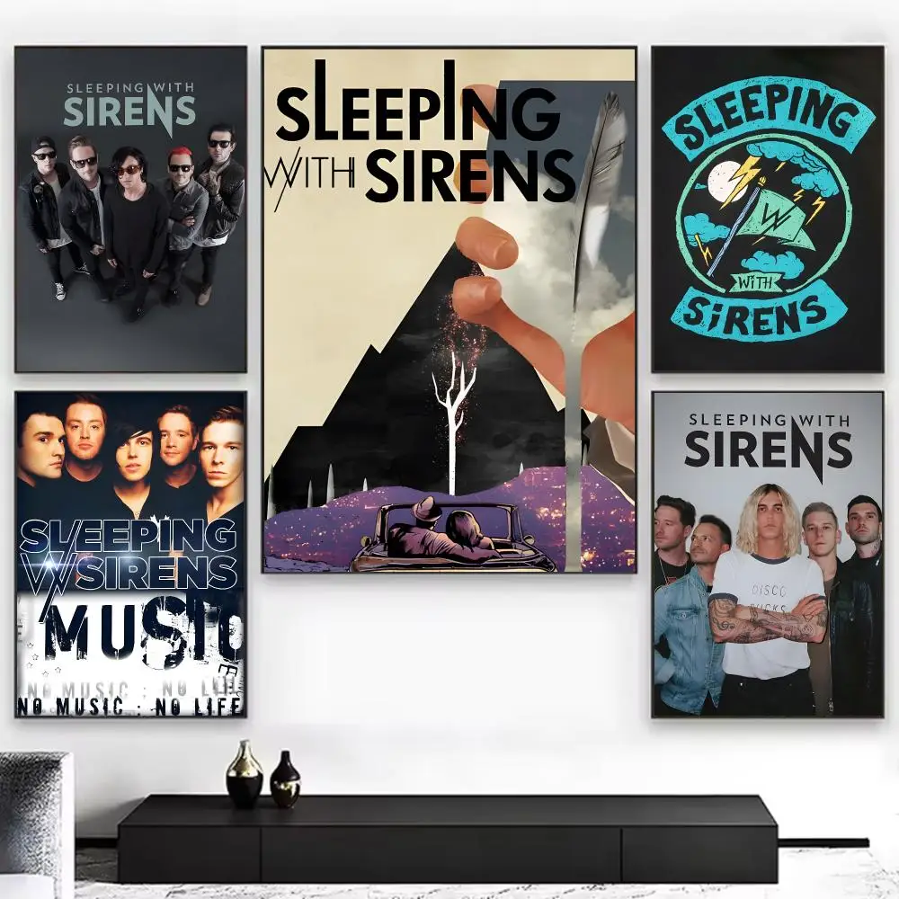Alternative Band S-sleeping with Sirens Poster Chic Aesthetic Self-Stick Wall Poster Bedroom & Dorm Room Decor