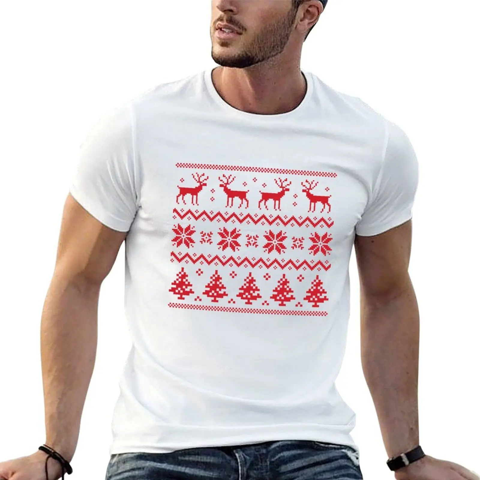 Merry Christmas pattern 4 T-Shirt t shirts for man cotton soft t shirt man cotton man t shirts for men casual T-shirt