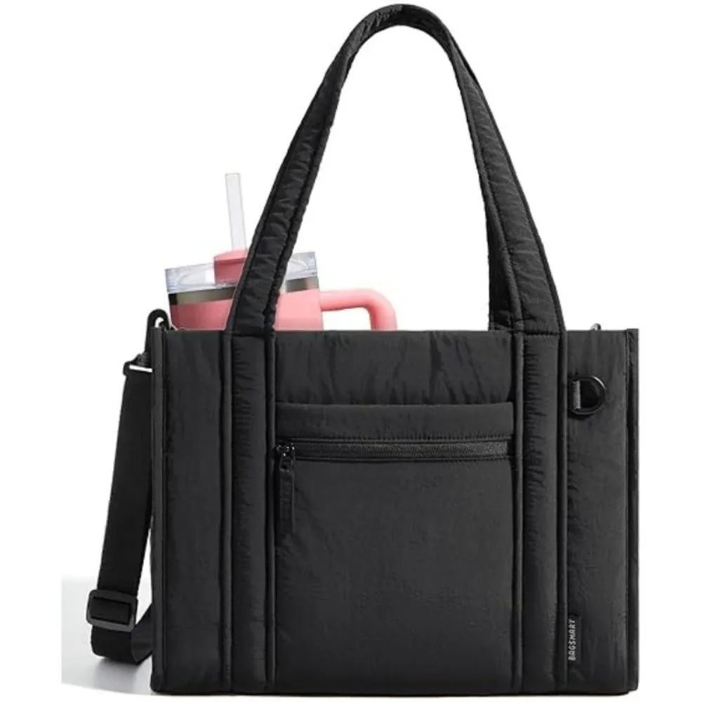 

Нейлоновая сумка-тоут для женщин, большая вместительная водонепроницаемая дутая сумка с множеством карманов, повседневная сумка для мам, для путешествий и учебы