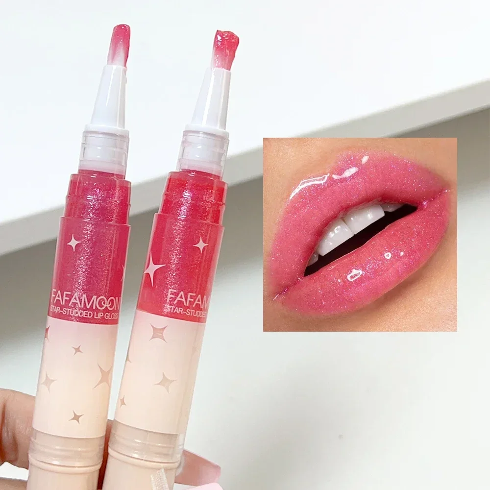 Lápiz labial giratorio de gelatina nacarada, resistente al agua, duradero, hidratante, purpurina, rojo, Nude, brillo de labios, maquillaje coreano,