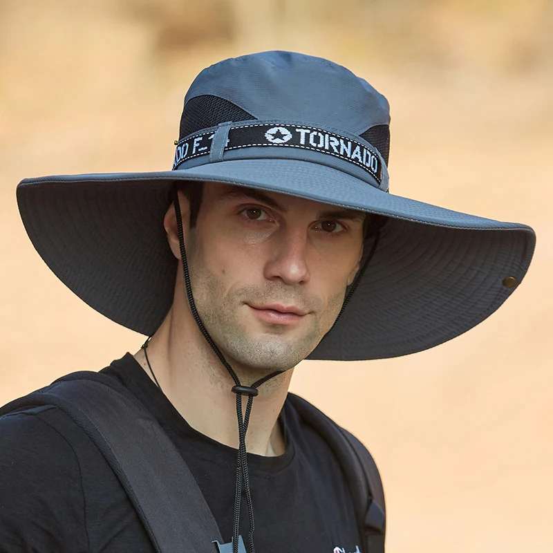 Breathable Sun Protection Men Fishing Hat Summer Outdoor Extra Wide Brim Face-shading Sun Hat
