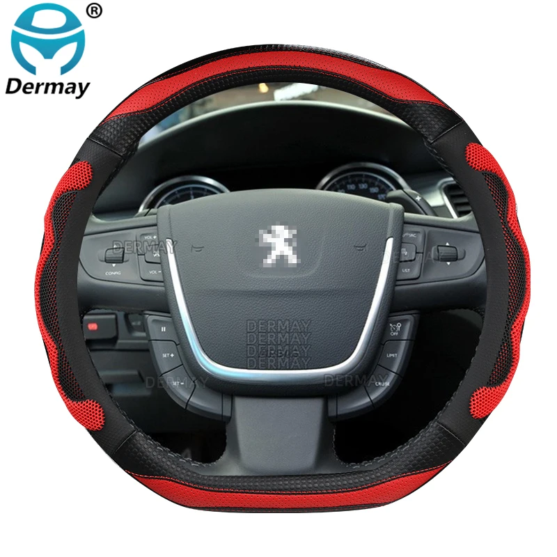 

for Peugeot 508 508SW 508L I II Car Steering Wheel Cover PU Leather Silica gel 3D Non-slip Massage Auto Accessories Interior