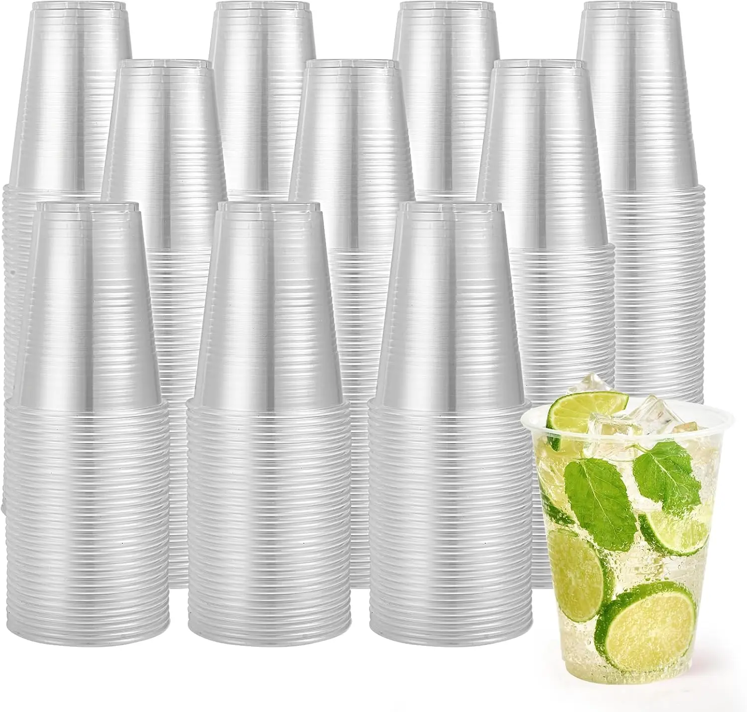 9 oz Clear Disposable Plastic Cups, 2000 Pack – Drinking Water Cups for Cold Beverages, Perfect for Parties