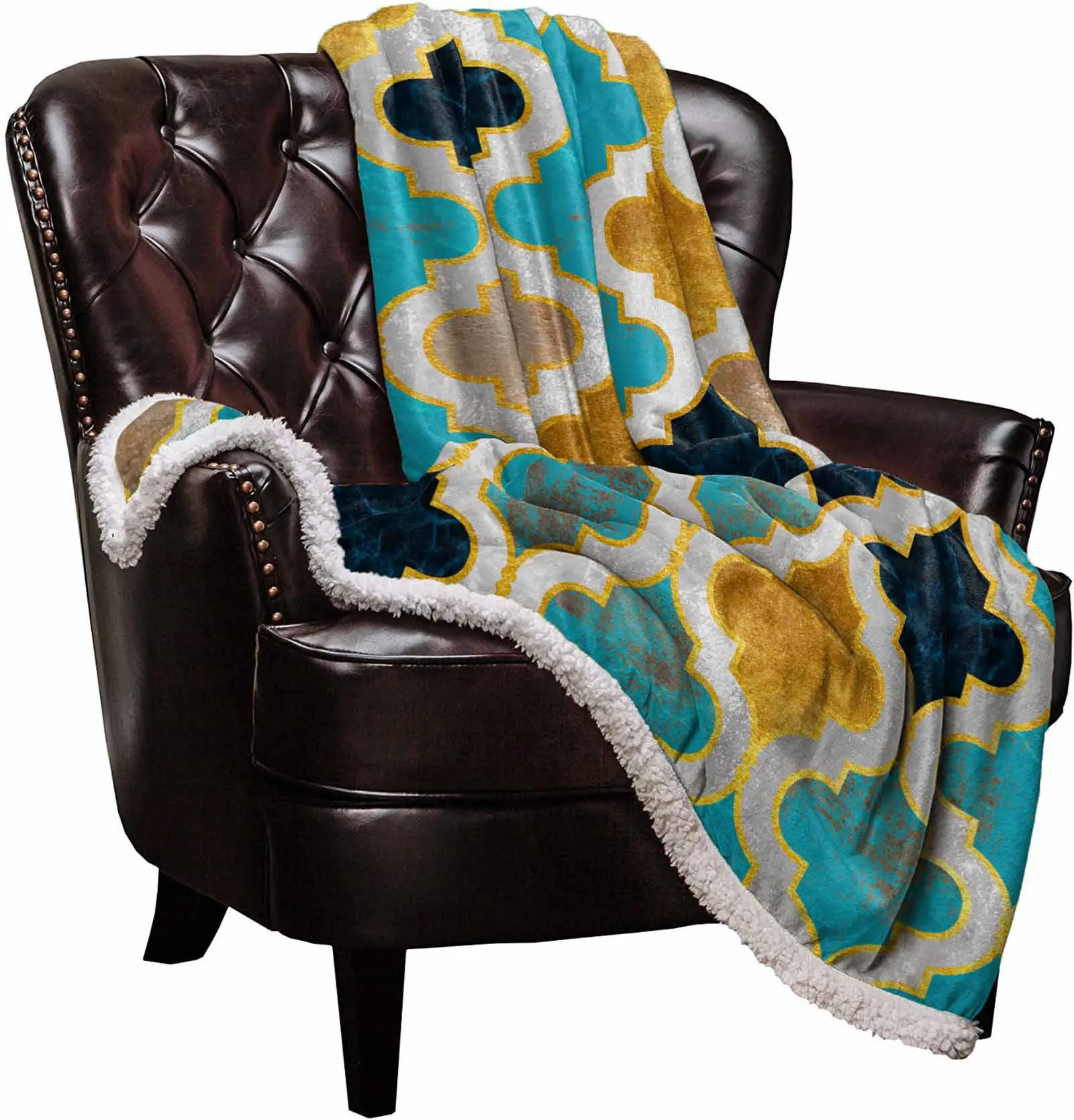 Vintage Abstract Modern Morocco Cashmere Blanket Warm Winter Soft Throw Blankets for Beds Sofa Wool Blanket Bedspread