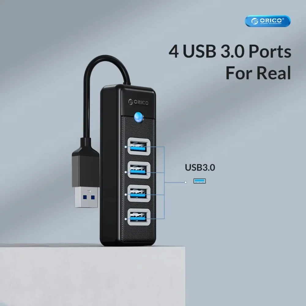 ORICO Hub USB 5Gbps USB 3.0 4 porte Ad alta velocità Mini USB Splitter Adattatore OTG per PC da scrivania Accessori per computer Hub Dock Station