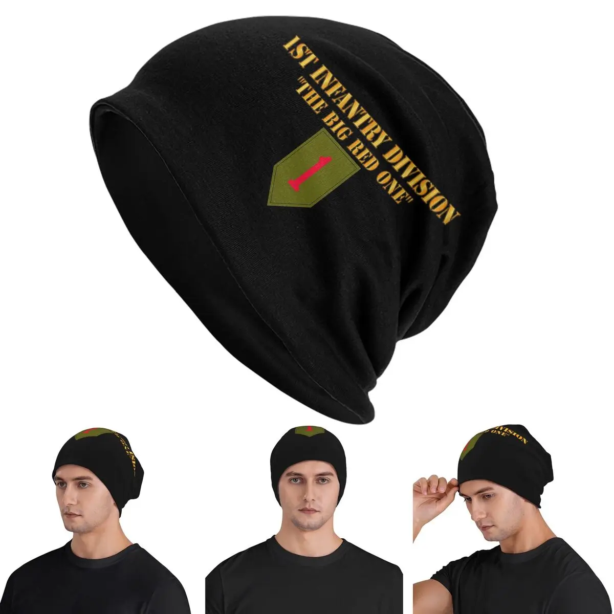 First Infantry Division Big Red One Ww2 Us  Unisex Adult Beanies Caps Knitted Bonnet Hat Warm  Autumn Winter  Skullies Hats