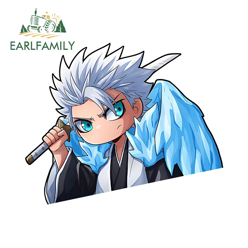 

EARLFAMILY Bleach Hitsugaya Peeker Cool Car Stickers Warrior Sword Anime JDM Decals Laptop Car Accessories Interesting Decor