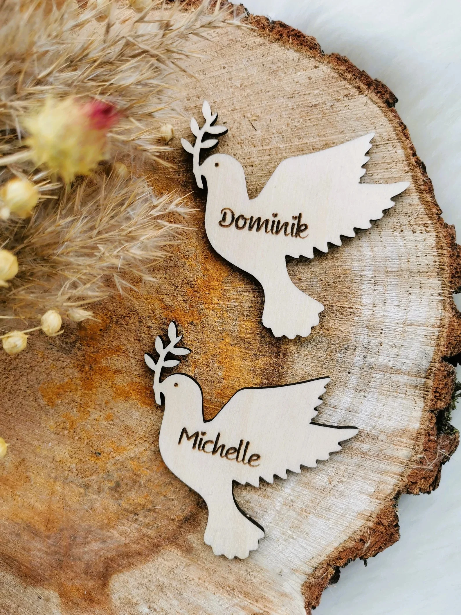 Personalized Tag Baptism Baby Show Baptism doves table decoration | personalized guest gift wood  First Communion Cake Decor