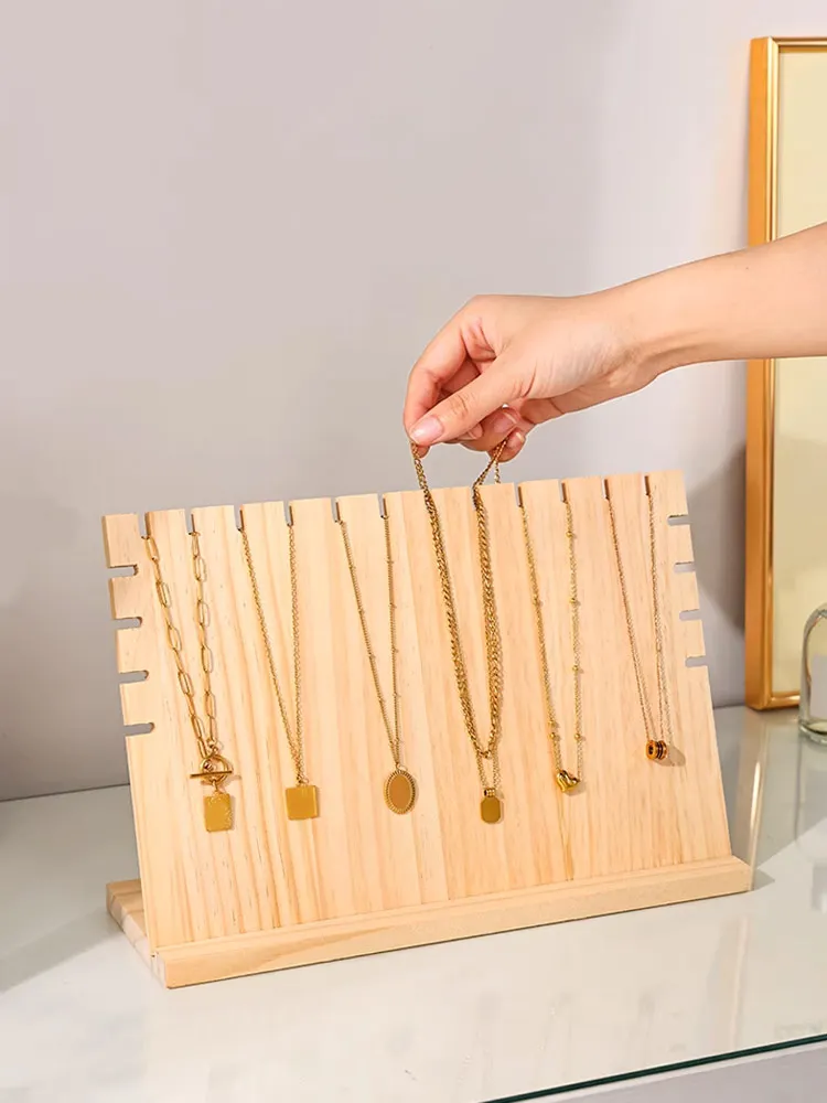 Présentoir de colliers en bois, support de rangement indépendant pour bijoux, support pour bracelets et pendentifs, 1 pièce