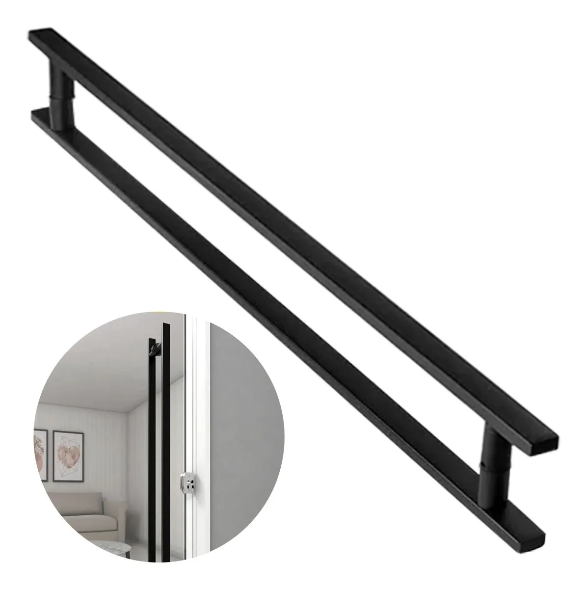 1 Meter Black Door Handle Wood Glass Stainless Steel Brushed 304 Brinovate