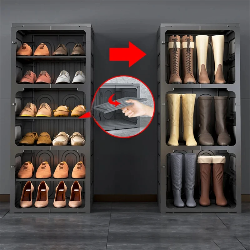 Installation-free Shoe Cabinet Home Entrance Corridor Multi-layer Transparent Storage Cabinet Light Luxury Shoe Rack Organizer