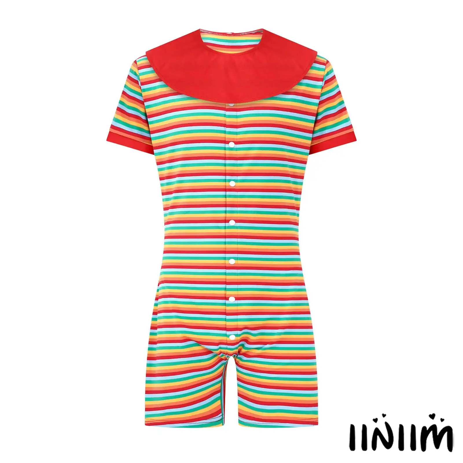 

Мужской полосатый пижамный комбинезон с отстегивающимися нагрудниками и пуговицами спереди, с короткими рукавами и шортами, домашняя одежда для отдыха, ночная рубашка