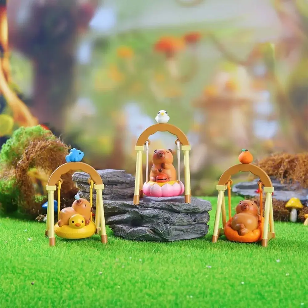 

Изысканный случайный тип капибара аниме фигурка качающаяся лежачая сидячая капибара фигурка игрушки лебедь черепаха ванна капибара модель из ПВХ