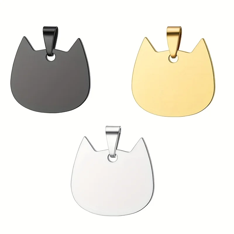 Étiquette d'identification de chat personnalisée, gravée sur mesure, étiquette de nom d'animal de compagnie en acier inoxydable, accessoire de collier de chat pour chat petit, moyen et grand, 1P