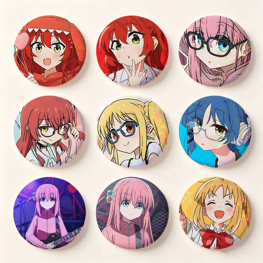 Cute Cartoon Character Hitori Ryou Nijika Ikuyo Badges Button Round Creative Pin Brooch Badge Bag Decor Accessories Friend Gifts